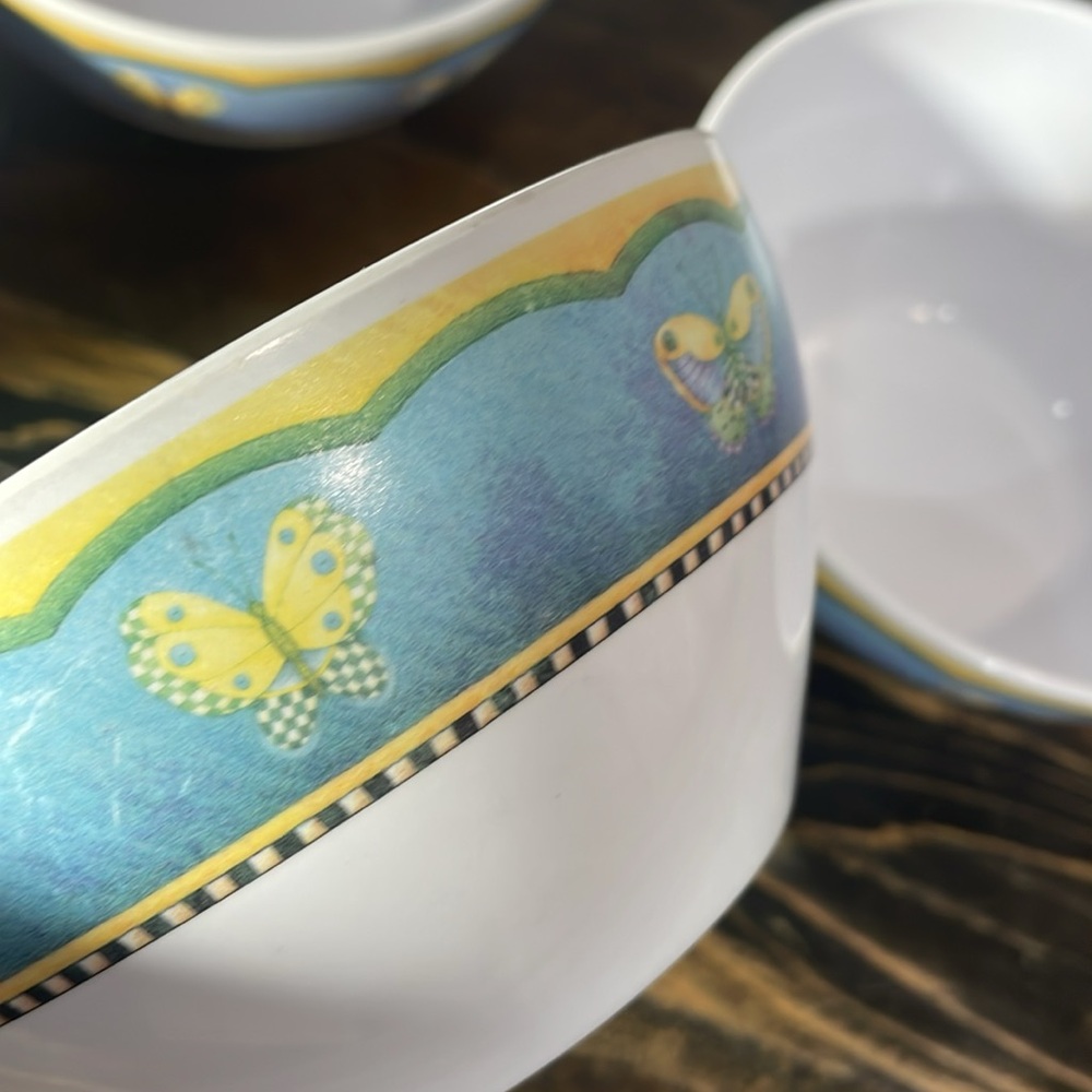 Evolution Sakura melamine set of 6 bowls butterflies pattern - Picture 13 of 17
